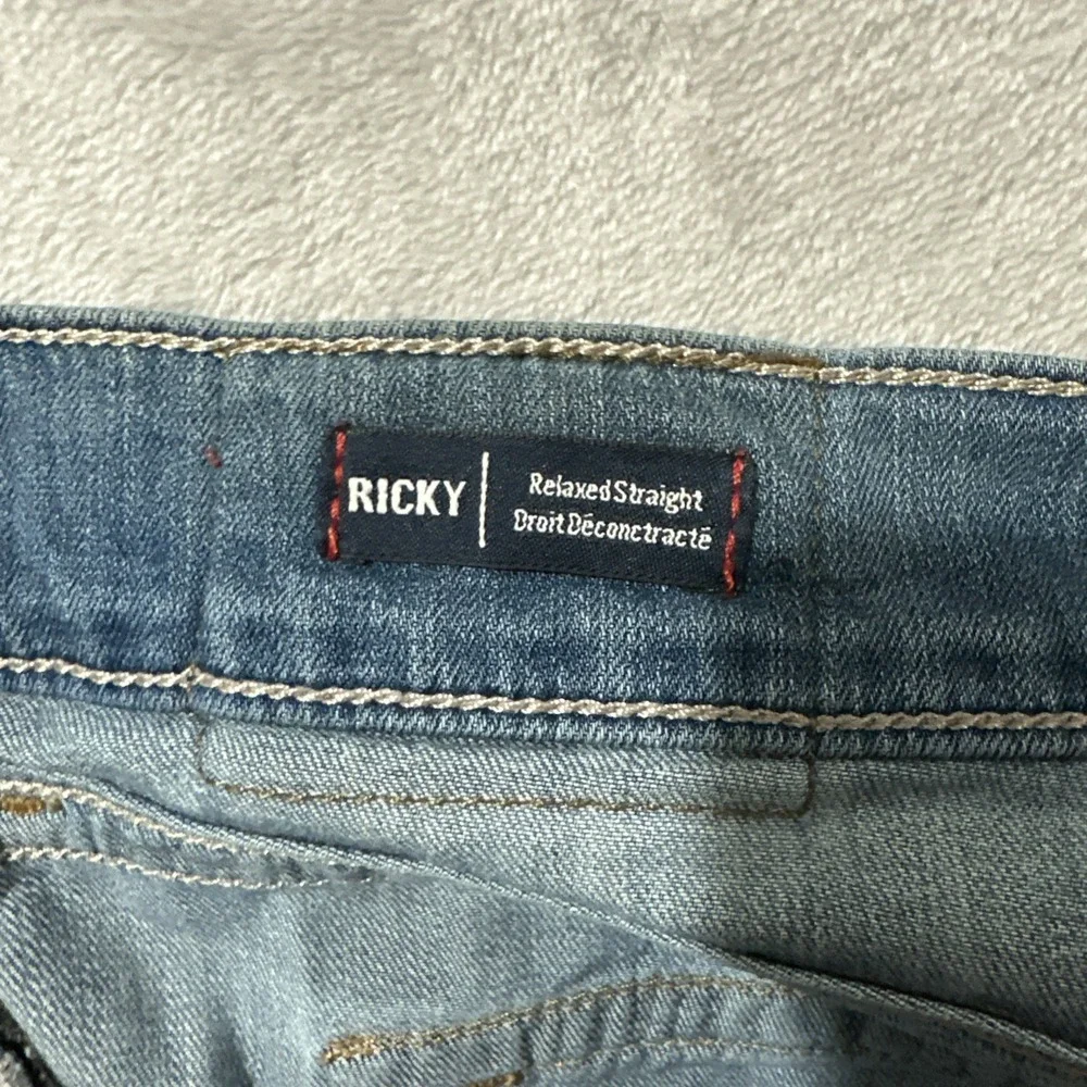 True Religion‎ Ricky Men's 40 Relaxed Straight Mid Rise Flap Back Pockets Logo
